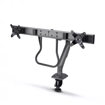 StarTech.com lauale kinnitatav kahe monitori hoob risttalaga, kuni 27-tollised ekraanid, VESA 75x75/100x100, max 33 naela/15 kg, C-klamber, täisliigendus, mehaaniline vedru, TAA