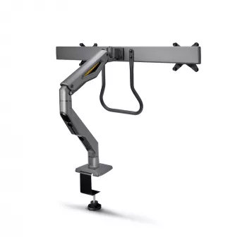 StarTech.com lauale kinnitatav kahe monitori hoob risttalaga, kuni 27-tollised ekraanid, VESA 75x75/100x100, max 33 naela/15 kg, C-klamber, täisliigendus, mehaaniline vedru, TAA