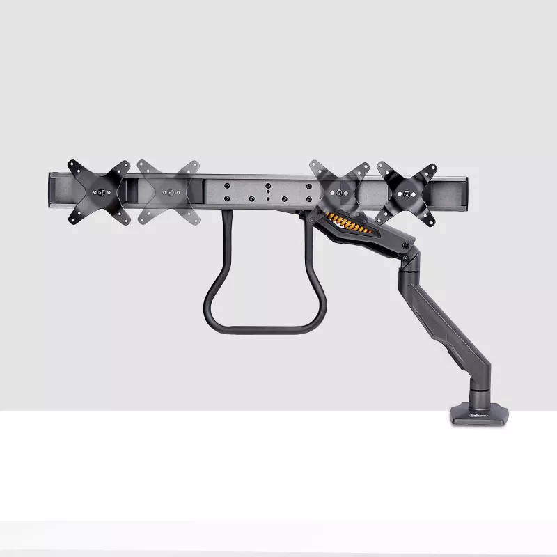 StarTech.com lauale kinnitatav kahe monitori hoob risttalaga, kuni 27-tollised ekraanid, VESA 75x75/100x100, max 33 naela/15 kg, C-klamber, täisliigendus, mehaaniline vedru, TAA