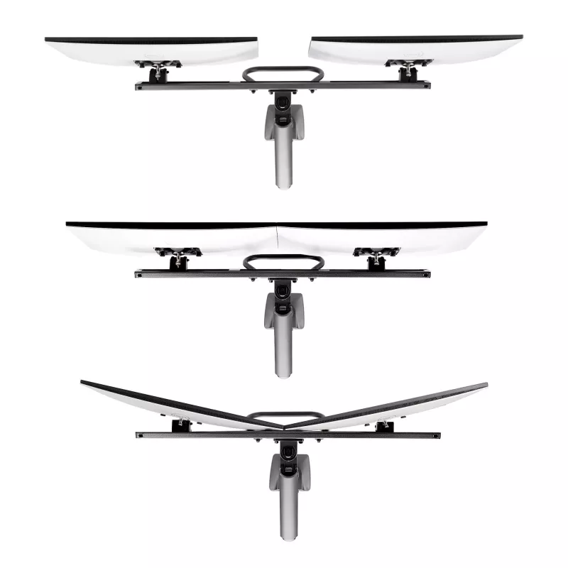 StarTech.com lauale kinnitatav kahe monitori hoob risttalaga, kuni 27-tollised ekraanid, VESA 75x75/100x100, max 33 naela/15 kg, C-klamber, täisliigendus, mehaaniline vedru, TAA