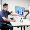 StarTech.com lauale kinnitatav kahe monitori hoob risttalaga, kuni 27-tollised ekraanid, VESA 75x75/100x100, max 33 naela/15 kg, C-klamber, täisliigendus, mehaaniline vedru, TAA