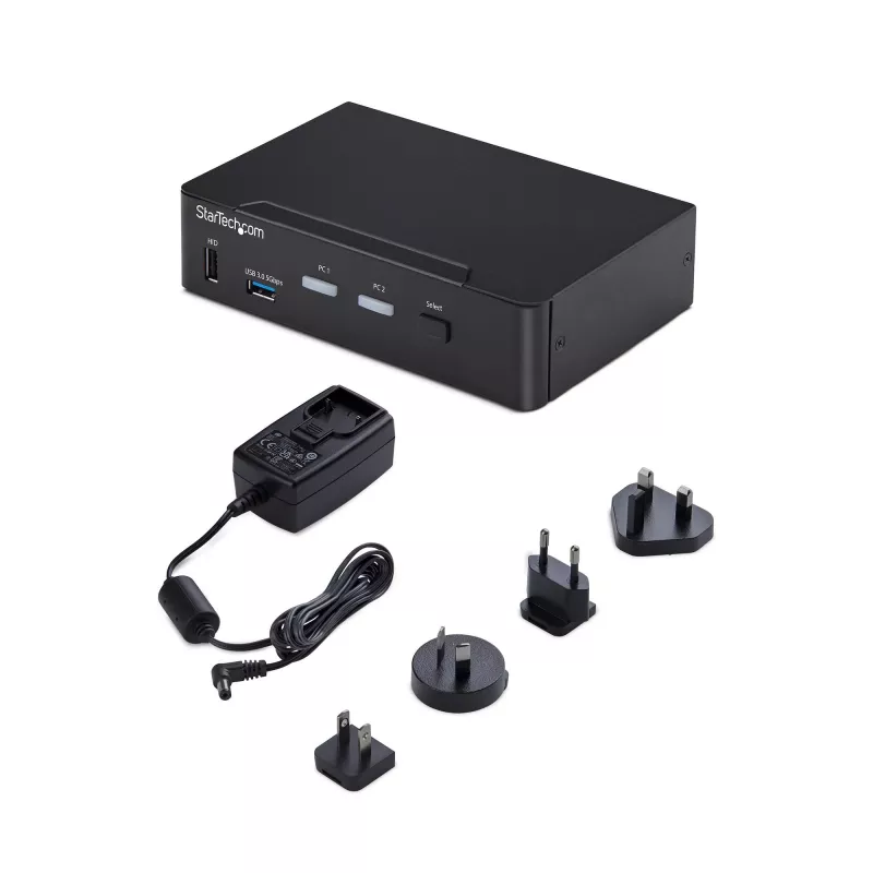 StarTech.com 2-pordiline DisplayPort KVM-lüliti, 4K 60 Hz, DP 1.2, EDID-haldus, 2-pordiline USB 3.0 jaotur, 4x USB HID-porti, TAA vastavuses