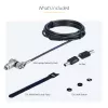 StarTech.com 25 tk universaalne sülearvutilukk 6,6 jala, võtmega ühtiv lukustuskaabel, turvakaabel, ühildub Noble Wedge®/Nano/K-Slot, vandaalikindel lõikekindel kaabel