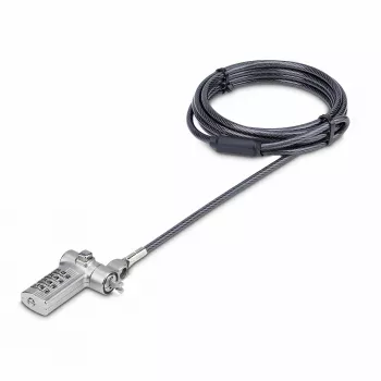 StarTech.com 25-Pack Universal Laptop Lock 6.6ft (2m), serialiseeritud turvakaabel sülearvutile, ühildub Noble Wedge®/Nano/K-Slot, võtmeta kombinatsioonkaabel - TAA