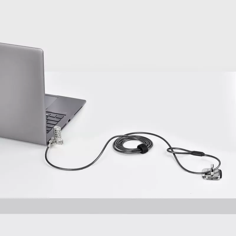 StarTech.com 25-Pack Universal Laptop Lock 6.6ft (2m), serialiseeritud turvakaabel sülearvutile, ühildub Noble Wedge®/Nano/K-Slot, võtmeta kombinatsioonkaabel - TAA