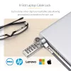 StarTech.com 10-Pack Dual-Access Laptop Lock, 6.5ft (2m) Keyed Alike and Combination Security kaabel Lock for K-Slot Devices, Computer Anti-Theft Steel kaabel