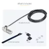 StarTech.com 10-Pack Dual-Access Laptop Lock, 6.5ft (2m) Keyed Alike and Combination Security kaabel Lock for K-Slot Devices, Computer Anti-Theft Steel kaabel