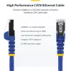 StarTech.com 3 m sinine CAT8 Etherneti kaabel, tõmbetakistusega RJ45, 25G/40G, 2000 MHz, 100 W PoE++, S/FTP, 26 AWG puhas vaskjuhe, LSZH, varjestatud võrgu ühendusjuhe tõmbetõkistega, individuaalselt testitud