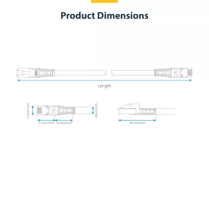 StarTech.com 3 m sinine CAT8 Etherneti kaabel, tõmbetakistusega RJ45, 25G/40G, 2000 MHz, 100 W PoE++, S/FTP, 26 AWG puhas vaskjuhe, LSZH, varjestatud võrgu ühendusjuhe tõmbetõkistega, individuaalselt testitud
