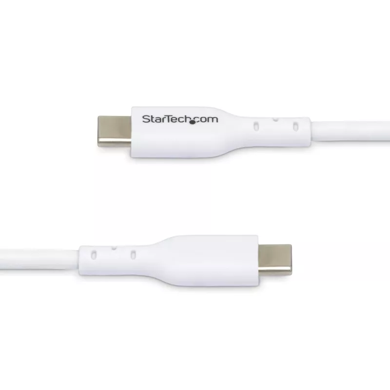 StarTech.com 3 m (9,8 jalga) valge USB-C laadimiskaabel, USB-C kaabel, USB 2.0 USB-C sülearvuti laadimisjuhe, 60 W 3 A toiteedastus, TPE ümbris, USB-C andmeedastuskaabel, M/M