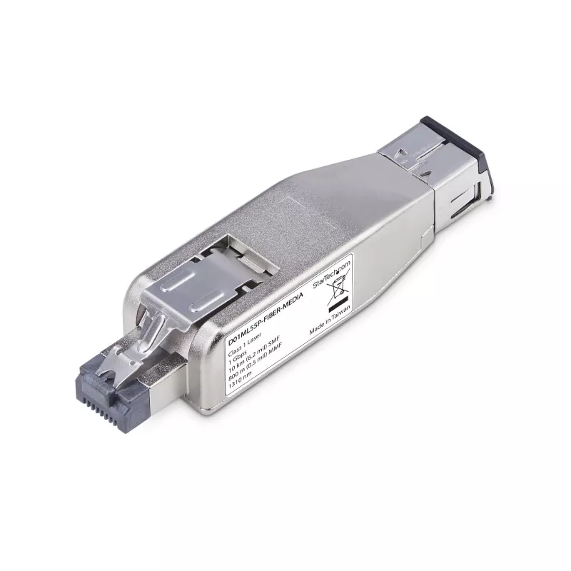 StarTech.com Gigabit-fiiber-RJ45 Ethernet-meediakonverteri adapter, optiline ühemoodiline 10 km/mitmemoodiline 800 m, PoE-toide, kompaktne disain, metallkest, mikromini, TAA