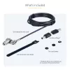 StarTech.com 25-tk universaalne sülearvutilukk 2 m, peasüsteemiga lukustuskaabel, arvuti turvalisus, ühildub Noble Wedge®/Nano/K-Slotiga; vargusvastane lõikekindel kaabel
