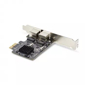 StarTech.com 2-pordiline Gigabit PCIe võrguadapterkaart, 10/100/1000Mbps PCI Express NIC, Dual Realtek RTL8111H, töötab Windowsi ja Linuxiga, TAA-ga vastav