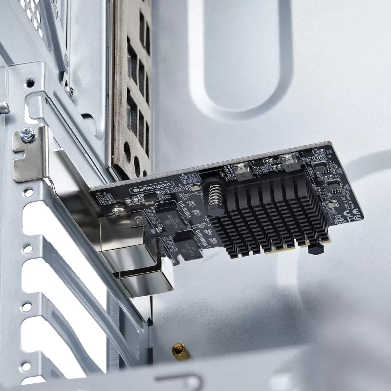 StarTech.com 2-pordine 5G Gigabit PCIe võrguadapteri kaart, 5G/2.5G/1G/100M/10M PCI Express LAN-kaart, Realtek RTL8126, Windows ja Linux, TAA-ühilduv