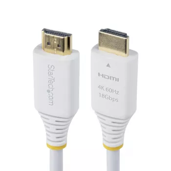 StarTech.com 10ft (3m) Premium sertifitseeritud kiire HDMI-kaabel, 4K 60Hz/1440p 144Hz, HDR10/HDCP 2.2/ARC, 18Gbps, UHD HDMI 2.0 juhe telerile/monitorile/ekraanile, TPE-kate, valge
