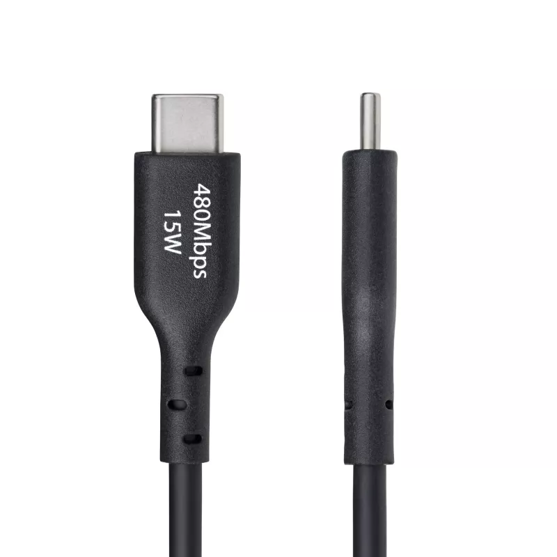 StarTech.com 6,6 jalga (2 m) USB-A - USB-C laadimiskaabel, laadi ja sünkrooni, 3A, USB 2.0, TPE ümbris – must USB laadimiskaabel