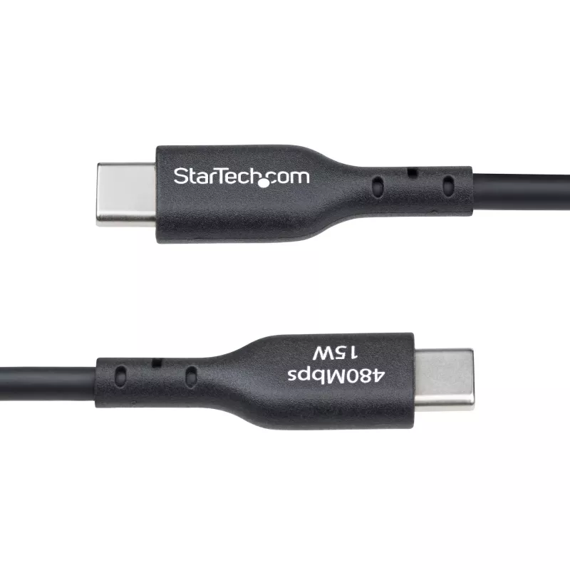 StarTech.com 6,6 jalga (2 m) USB-A - USB-C laadimiskaabel, laadi ja sünkrooni, 3A, USB 2.0, TPE ümbris – must USB laadimiskaabel