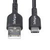 StarTech.com 6,6 jalga (2 m) USB-A - USB-C laadimiskaabel, laadi ja sünkrooni, 3A, USB 2.0, TPE ümbris – must USB laadimiskaabel