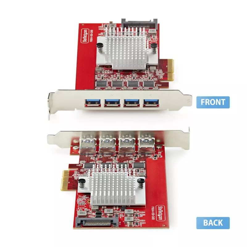 StarTech.com 4-pordine USB-A PCIe-kaart, USB 3.2 10 Gbps, PCI Express 3.0 laienduskaart, 4 sõltumatut USB-kontrollerit, Windows/Linux/macOS, TAA-ühilduv