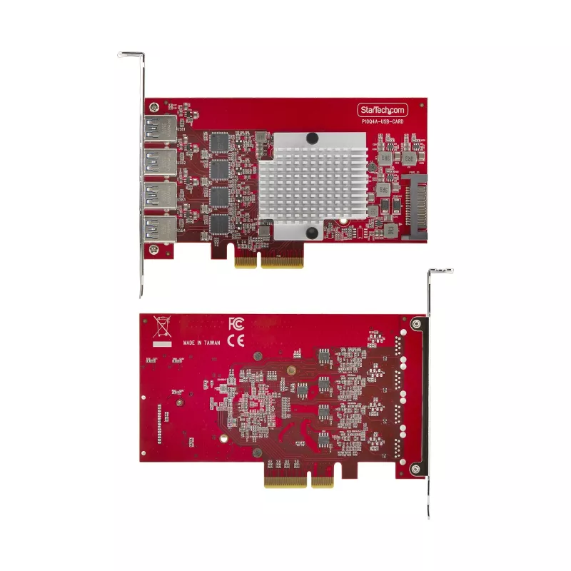 StarTech.com 4-pordine USB-A PCIe-kaart, USB 3.2 10 Gbps, PCI Express 3.0 laienduskaart, 4 sõltumatut USB-kontrollerit, Windows/Linux/macOS, TAA-ühilduv
