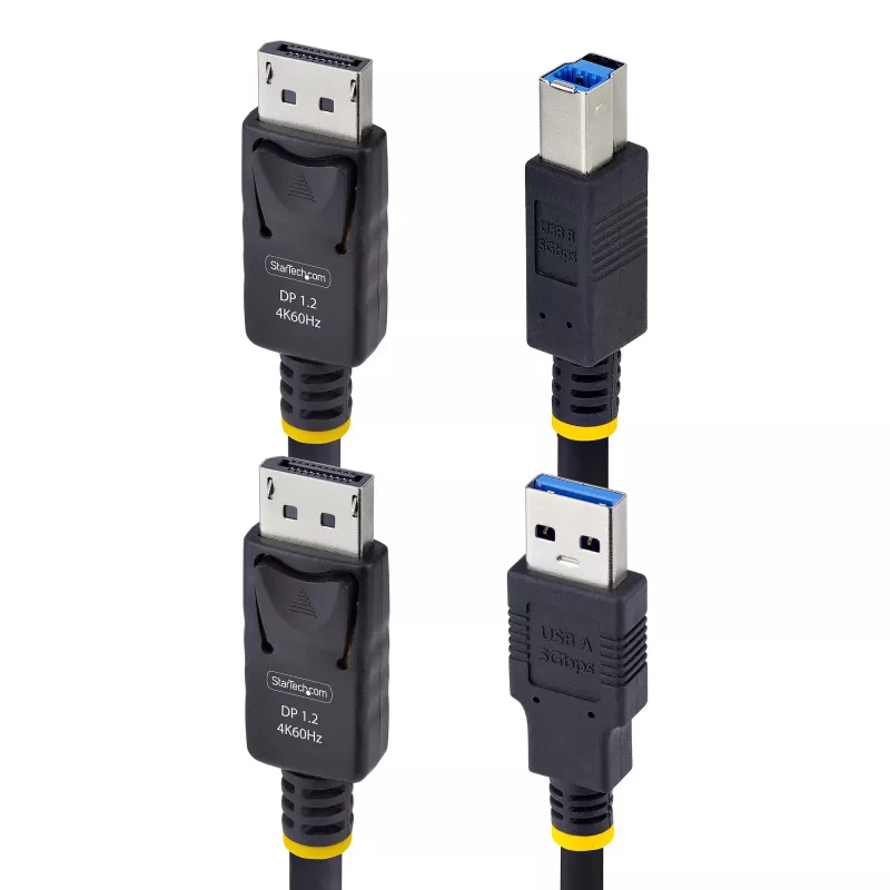 StarTech.com 10ft (3m) DisplayPort ja USB 5Gbps KVM-kaabel, 4K 60Hz, universaalselt ühilduv DP 1.2/USB 3.0 kombokaabel KVM-lülititele