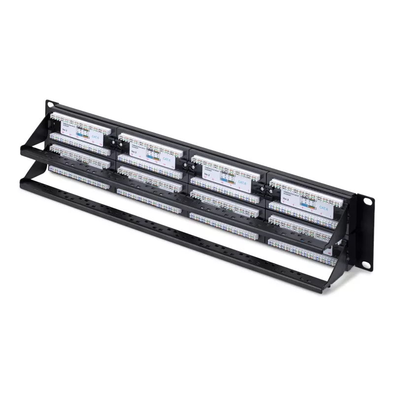 StarTech.com 48-pordiline 2U raamile paigaldatav Cat6 patch-paneel, RJ45, UTP, 110 punch-down, Cat 6 Ethernet patch-paneel võrguserveri raamile
