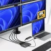 StarTech.com USB-C nelja monitoriga tööjaama adapter, 4K 60 Hz DisplayPort, 140 W PD läbilaadimine sülearvuti laadimiseks, USB-port juhtmevaba klaviatuuri/hiire jaoks, TAA