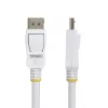 StarTech.com 1,8 m valge VESA-sertifitseeritud DisplayPort 1.2 kaabel, 4K 60 Hz, 21,6 Gbit/s, lukustuvate DP-pistikutega, DP 1.2 DisplayPort-kaabel, DP-kuvarikaabel, M/M