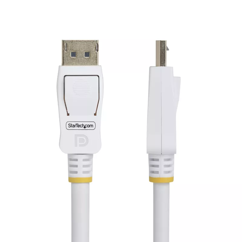 StarTech.com 1,8 m valge VESA-sertifitseeritud DisplayPort 1.2 kaabel, 4K 60 Hz, 21,6 Gbit/s, lukustuvate DP-pistikutega, DP 1.2 DisplayPort-kaabel, DP-kuvarikaabel, M/M