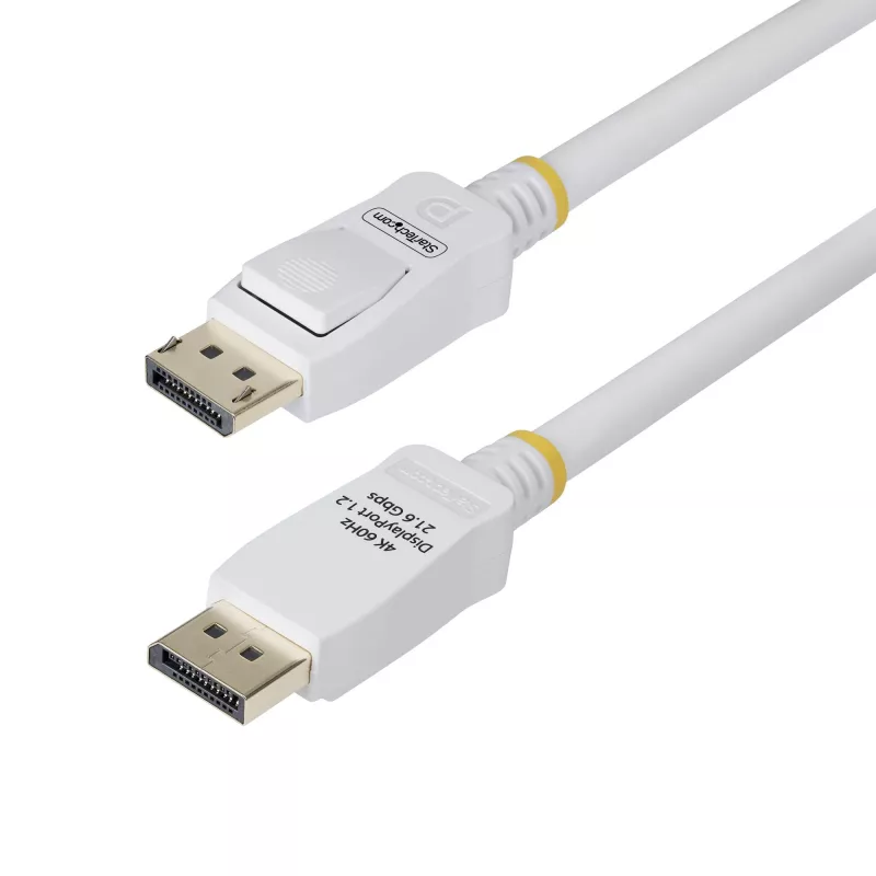 StarTech.com 1,8 m valge VESA-sertifitseeritud DisplayPort 1.2 kaabel, 4K 60 Hz, 21,6 Gbit/s, lukustuvate DP-pistikutega, DP 1.2 DisplayPort-kaabel, DP-kuvarikaabel, M/M