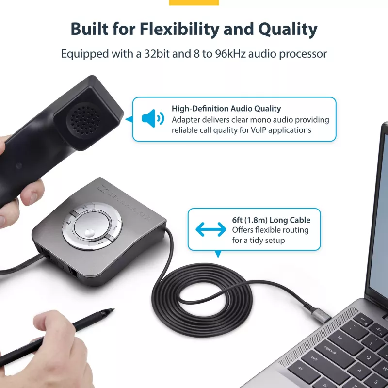 StarTech.com UR9-HEADSET-ADAPTER kaabli soovahetaja USB-C RJ-9 Must