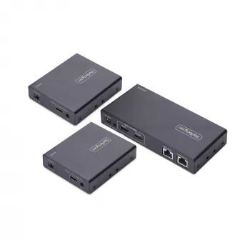 StarTech.com 2-pordiline HDMI-pikendaja ja -jaotur üle CAT6, 4K 60 Hz, kuni 230 jalga (70 m), 1x2 HDMI üle Etherneti jaotuskomplekt IR ja Power Over kaabel'iga