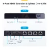 StarTech.com 4-pordiline HDMI-pikendaja ja -jaotur CAT6 kaudu, 4K 60Hz, kuni 70 m, 1x4 HDMI jaotuskomplekt üle Etherneti koos IR- ja toitega üle kaabli