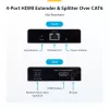 StarTech.com 4-pordiline HDMI-pikendaja ja -jaotur CAT6 kaudu, 4K 60Hz, kuni 70 m, 1x4 HDMI jaotuskomplekt üle Etherneti koos IR- ja toitega üle kaabli