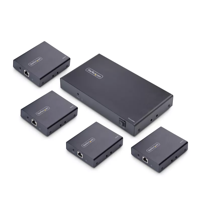 StarTech.com 4-pordiline HDMI-pikendaja ja -jaotur CAT6 kaudu, 4K 60Hz, kuni 70 m, 1x4 HDMI jaotuskomplekt üle Etherneti koos IR- ja toitega üle kaabli