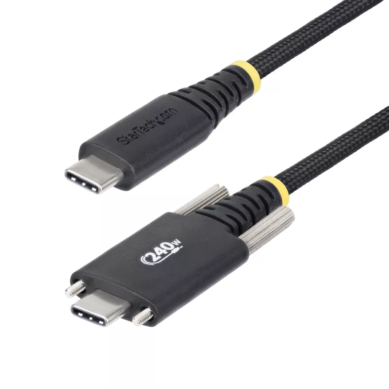StarTech.com 10ft (3m) USB-C laadimiskaabel, vastupidav ja ülipaindlik, külgkruvilukuga, 240W (5A) PD EPR, USB 2.0 sülearvuti laadimiskaabel, USB-IF sertifitseeritud, töökindel USB-C laadimisjuhe