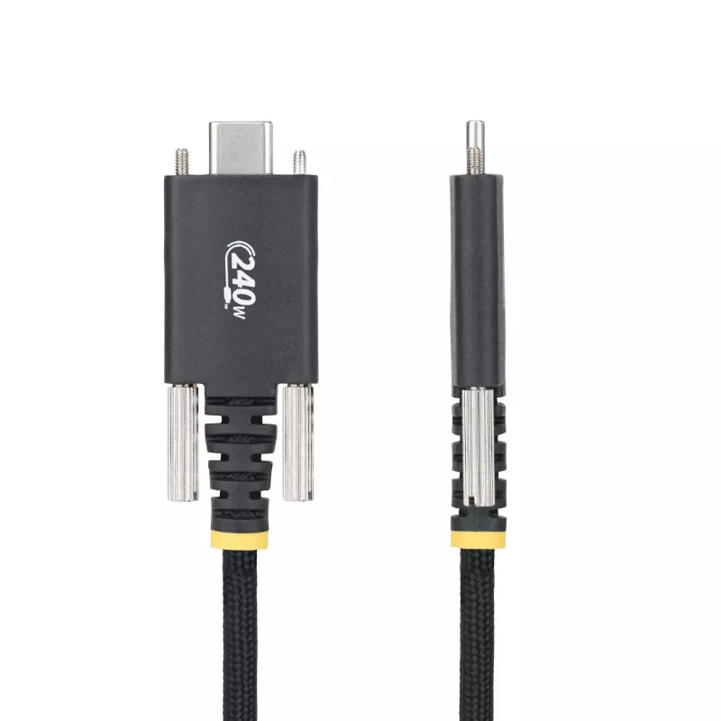 StarTech.com 10ft (3m) USB-C laadimiskaabel, vastupidav ja ülipaindlik, külgkruvilukuga, 240W (5A) PD EPR, USB 2.0 sülearvuti laadimiskaabel, USB-IF sertifitseeritud, töökindel USB-C laadimisjuhe