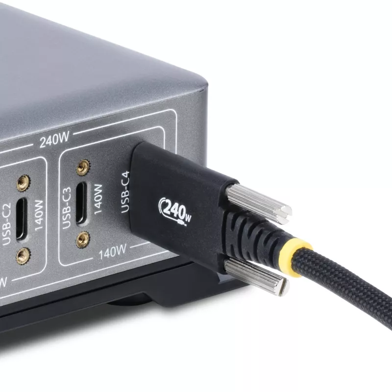 StarTech.com 10ft (3m) USB-C laadimiskaabel, vastupidav ja ülipaindlik, külgkruvilukuga, 240W (5A) PD EPR, USB 2.0 sülearvuti laadimiskaabel, USB-IF sertifitseeritud, töökindel USB-C laadimisjuhe