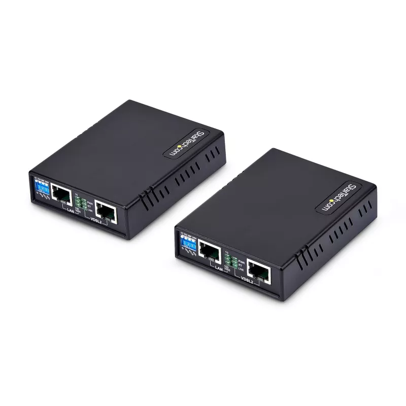 StarTech.com VDSL2 Etherneti pikenduskomplekt ühe paarilise juhtme kaudu, kuni 0,6 miili (1 km) pikamaa LAN repiiter telefoniliini/CAT5e/CAT6 kaudu, kuni 300 Mbit/s, asendus seadmele 110VDSLEXTEU - TAA