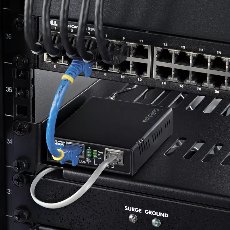 StarTech.com VDSL2 Etherneti pikenduskomplekt ühe paarilise juhtme kaudu, kuni 0,6 miili (1 km) pikamaa LAN repiiter telefoniliini/CAT5e/CAT6 kaudu, kuni 300 Mbit/s, asendus seadmele 110VDSLEXTEU - TAA