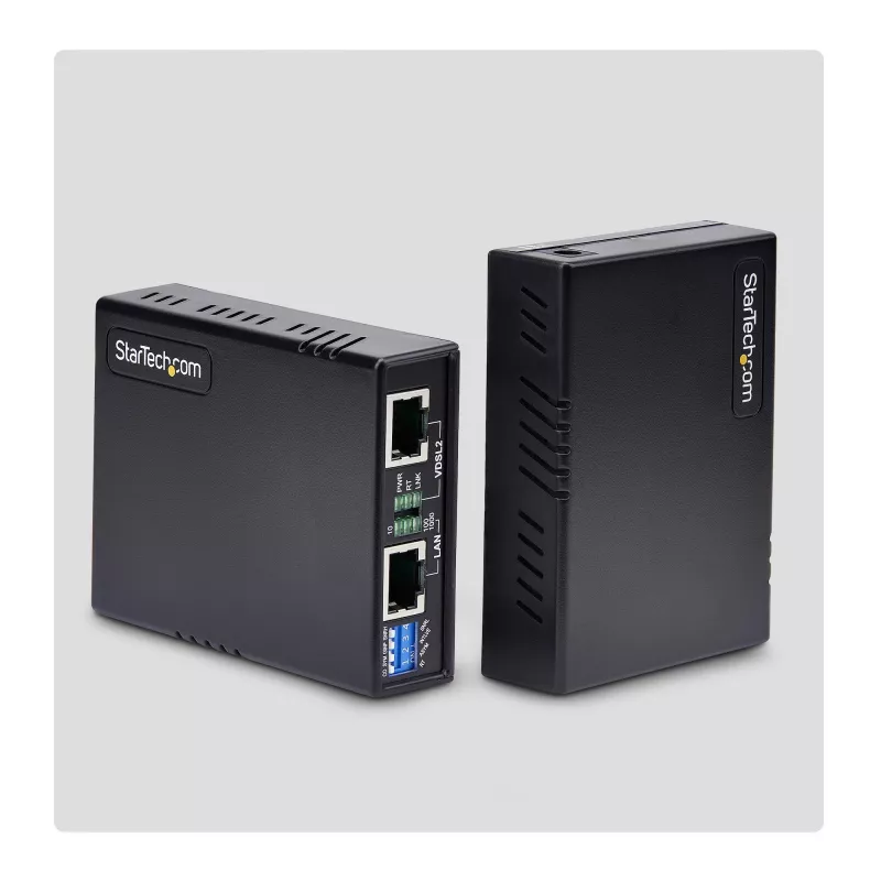 StarTech.com VDSL2 Etherneti pikenduskomplekt ühe paarilise juhtme kaudu, kuni 0,6 miili (1 km) pikamaa LAN repiiter telefoniliini/CAT5e/CAT6 kaudu, kuni 300 Mbit/s, asendus seadmele 110VDSLEXTEU - TAA