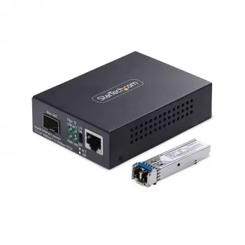 StarTech.com Gigabit Ethernet vask-kiudmeediumimuundur, SM LC, 20 km, 10/100/1000 Mbit/s, RJ45-LC, täismetallist, 9K jumbokaadrid, TAA-ühilduv