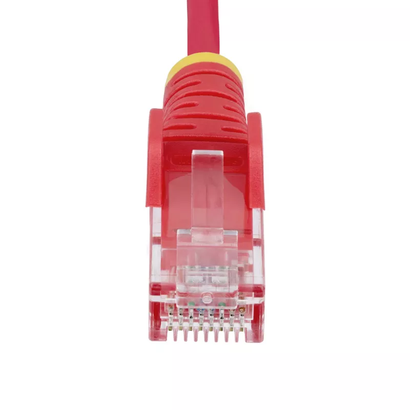 StarTech.com 1,5 m punane õhuke CAT6 Etherneti kaabel, tõmbetõkestusega, 100W PoE, UTP, LSZH, 28AWG puhas vaskjuhe, õhuke RJ45 võrguparandusjuhe koos tõmbetõkestitega, individuaalselt testitud