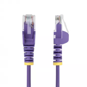 StarTech.com 1,5 m lilla õhuke CAT6 Etherneti kaabel, takerdumiskaitsega, 100 W PoE, UTP, LSZH, 28AWG puhtast vasest juhtmed, õhuke RJ45 võrguparandusjuhe tõmbetugevdustega, individuaalselt testitud