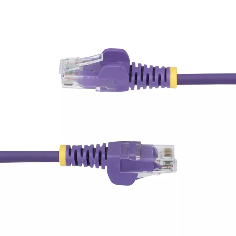 StarTech.com 1m lilla õhuke CAT6 Etherneti kaabel, takerdumisvastane, 100W PoE, UTP, LSZH, 28AWG puhtast paljast vasktraadist, õhuke RJ45 võrgu ühendusjuhe koos tõmbetugevdustega, eraldi testitud