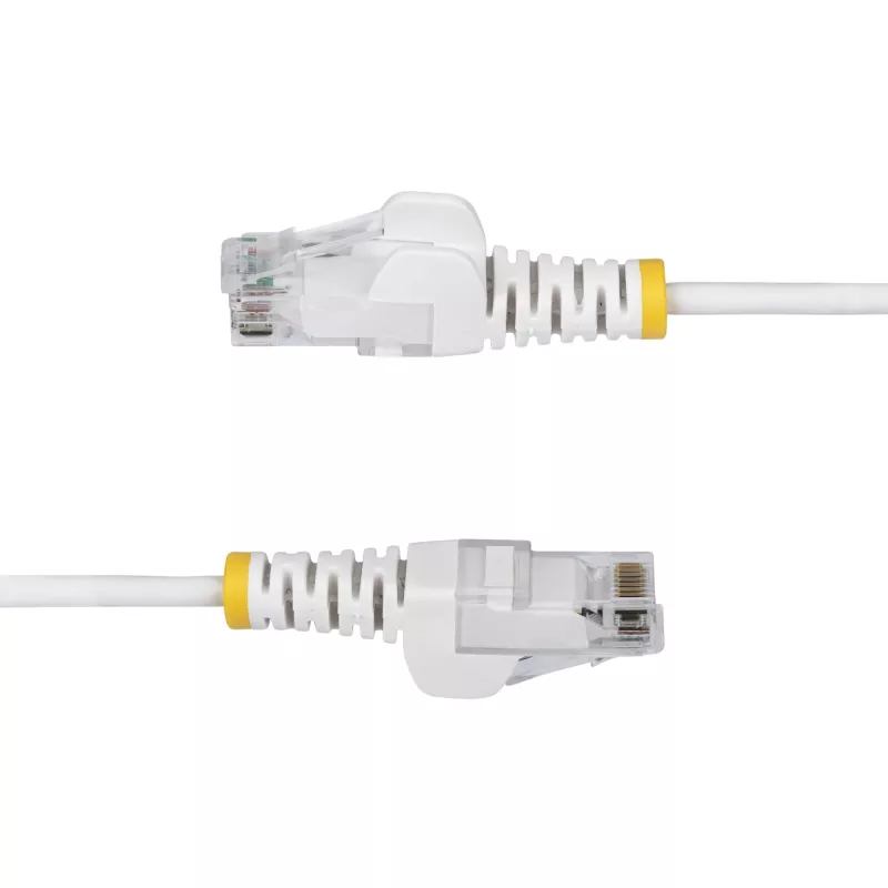 StarTech.com 2,5 m valge õhuke CAT6 Etherneti kaabel, takerdumisvastane, 100 W PoE, UTP, LSZH, 28AWG puhtast vasest traat, õhuke RJ45 võrgukaabel pingutusleevendustega, individuaalselt testitud