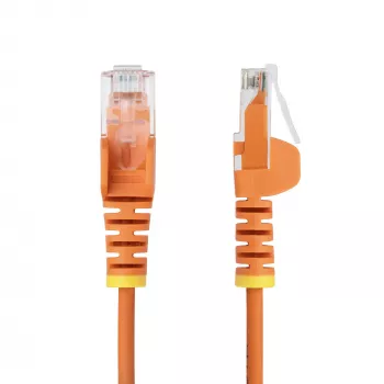 StarTech.com 3m oranž õhuke CAT6 Etherneti kaabel, haakumisvaba, 100W PoE, UTP, LSZH, 28AWG puhtast vasest traat, õhuke RJ45 võrguparandusjuhe tõmbekaitsega, individuaalselt testitud