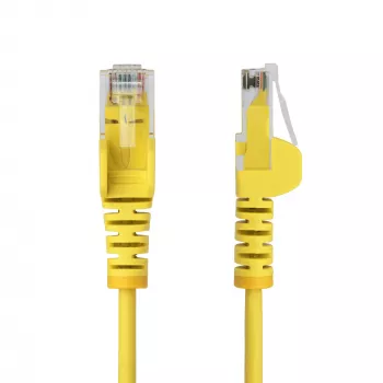 StarTech.com 50cm kollane õhuke CAT6 Etherneti kaabel, haakumiskindel, 100W PoE, UTP, LSZH, 28AWG puhas vaskjuhe, õhuke RJ45 võrgukorrektor koos tõmbetugevdustega, individuaalselt testitud
