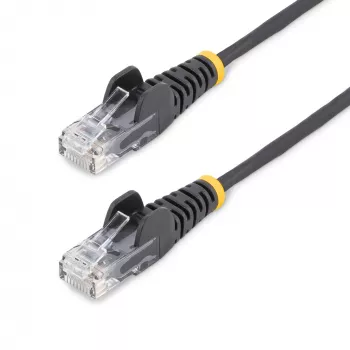 StarTech.com 5 m must õhuke CAT6 Etherneti kaabel, tõmbekindel, 100 W PoE, UTP, LSZH, 28AWG puhtast vase traat, õhuke RJ45 võrgu ühendusjuhe tõmbetugevdustega, individuaalselt testitud