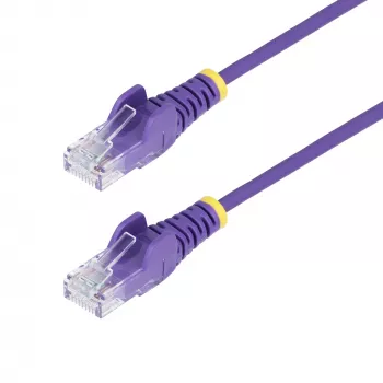 StarTech.com 50cm lilla õhuke CAT6 Etherneti kaabel, takerdumiskindel, 100W PoE, UTP, LSZH, 28AWG puhas vaskjuhe, õhuke RJ45 võrgu ühenduskaabel koos tõmbekaitsega, individuaalselt testitud